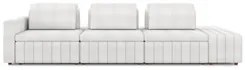 Sofá Ilha e Puff Sala Living 335cm Siesta M22 Boucle Bege Claro - Mpoz