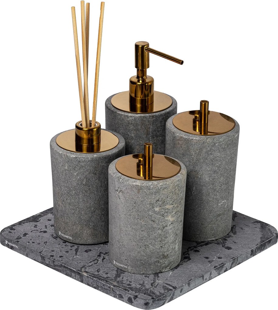 Conjunto Banheiro 4 Pçs Petra Gold