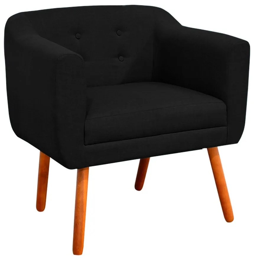 KIT 02 POLTRONAS JULIA LINHO PRETO A79 P