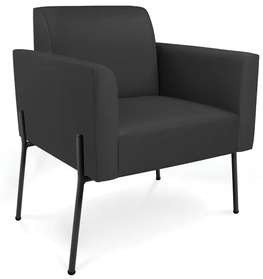 Poltrona Pé de Ferro Preto para Recepção Marisa Corino D03 - D'Rossi - Preto