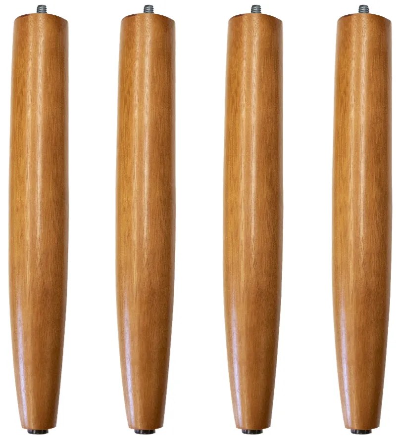 Kit 04 Pés Palito 30 cm Castanho e 04 Chapinhas Inclinadas - D'Rossi