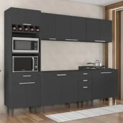 Armário de Cozinha CP05 Para Pia 120cm Pérola Z34 Preto     - Mpozenat