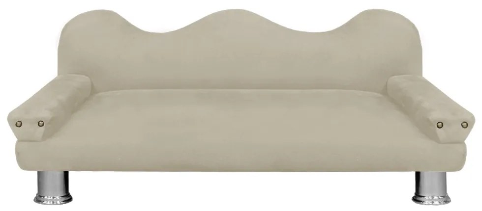 Cama Sofá Pet Meg Para Cães E Gatos Elegante e confortável Suede Bege