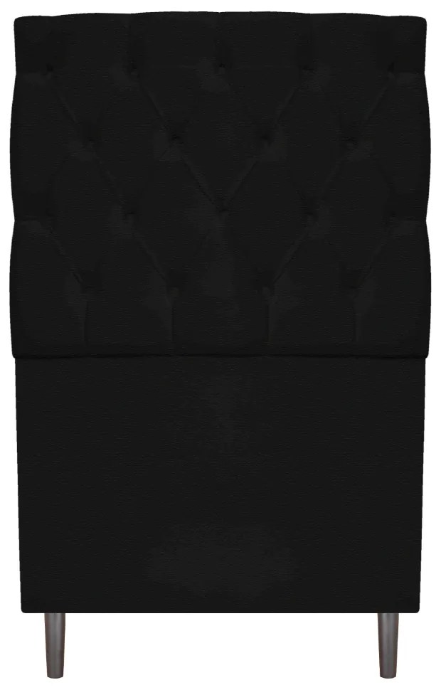 Cabeceira Estofada Liverpool 90 cm Solteiro Corano Preto - ADJ Decor