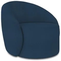 Sofá 4 Lugares 220cm Wendi e Poltrona Steve Boucle Azul I01 - Mpozena