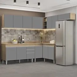 Armário de Cozinha Modulado de Canto 7 Peças CP23 Balcão com Tampo Cas