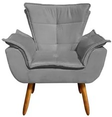 Kit Namoradeira 2 Lugares e 1 Poltrona Decorativa Pés Palito Opla Sued