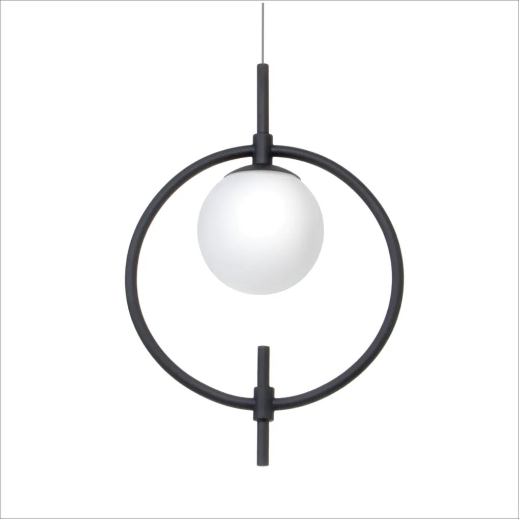 Pendente Cerchio 34X10X21,5Cm Metal Alumínio E Globo Ø10Cm 01Xg9 - Old... (GRAFITE)