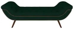 Puff Recamier Calçadeira 160cm Pés Palito Madeira Vêneto Z37 Veludo Ve