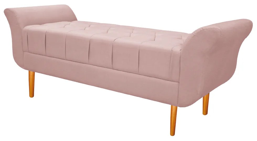Recamier Estofado Ari 100 cm Solteiro Suede Rosê - ADJ Decor