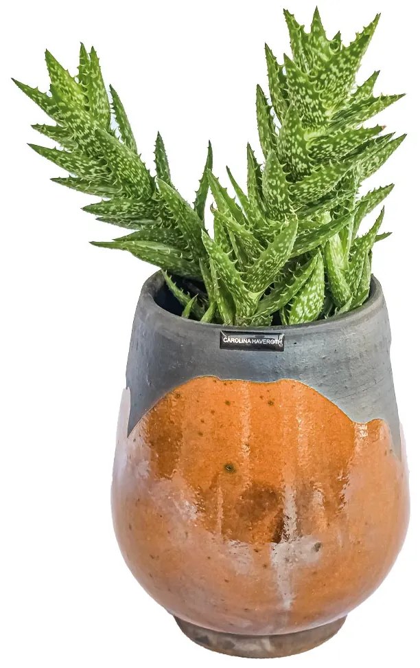 Vaso decorativo de cerâmica 11x17x11 - Raku Alto Brilho Kleiner