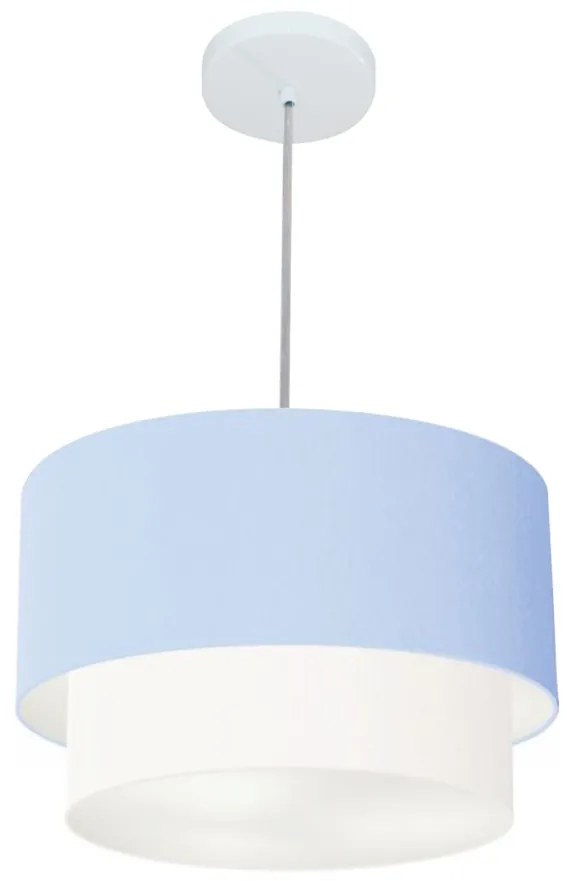 Lustres Pendentes Duplo Cilíndrico Vivare Md-4350 Cúpula em Tecido 45x40cm - Bivolt