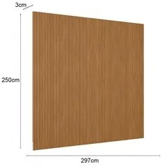 Painel Ripado Decorativo Sala Quarto 297x250cm Prime L06 Nature Fosco