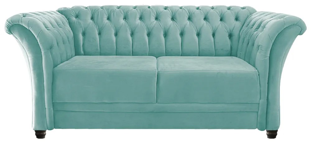Namoradeira Chesterfield Sofia Suede Azul Tiffany - ADJ Decor