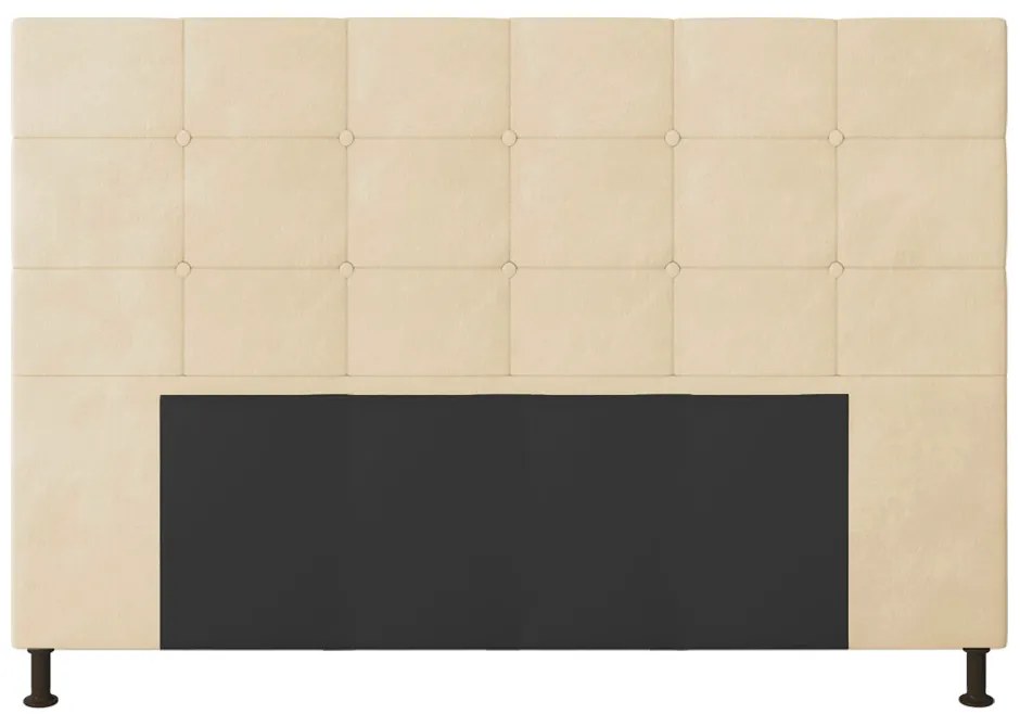 Cabeceira Casal Queen Cama Box 160cm para Quarto Stambul Suede M11 - D'Rossi - Bege