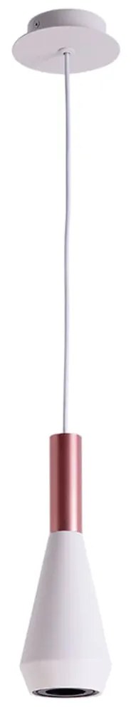 Pendente Pituco Ø09X26Cm 1Xmr16 Metal Branco E Rose Gold | Bella Ilumi...