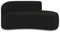 Sofá 3 Lugares Para Sala 180cm Orgânico Wendi Veludo Preto I01 - Mpoz