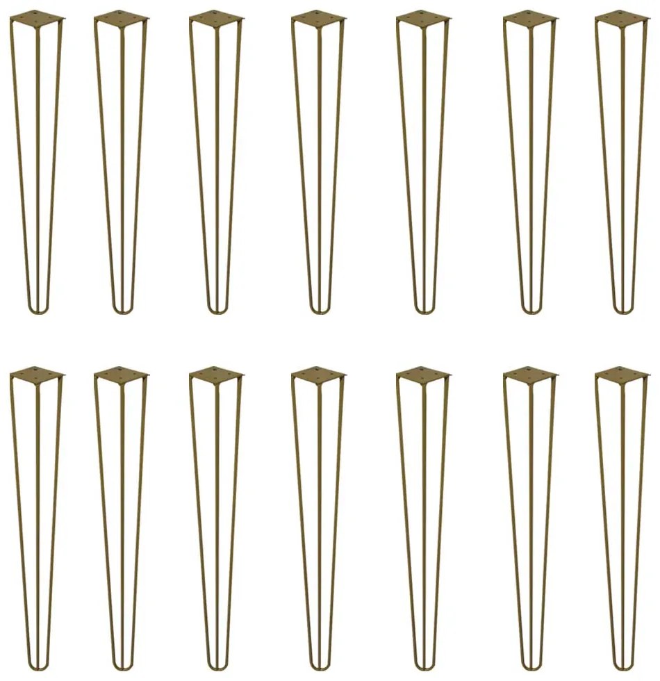 Kit 14 Pés de Metal 60 CM Hairpin Legs Mesa de Canto Aparador Dourado G41