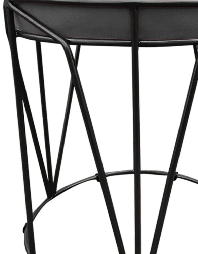 Puff Babu Suede Grafite Base Preto