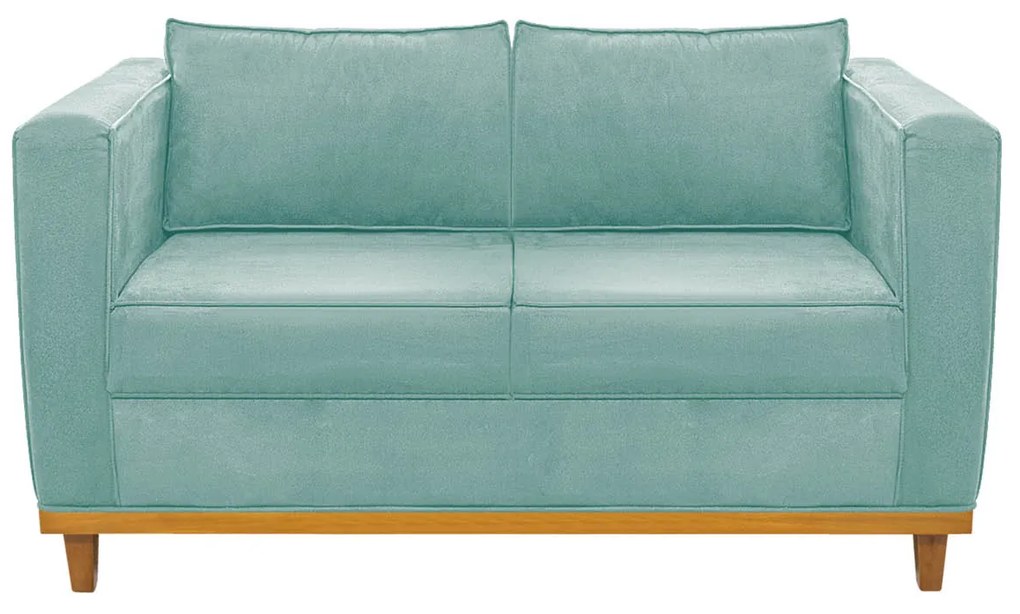 Sofá 2 Lugares Europa Suede Azul Tiffany ADJ Decor