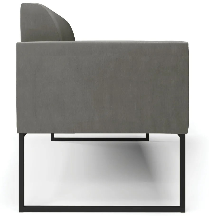 Sofá Namoradeira Base Industrial Preto Marisa Suede Grafite D03 - D'Rossi