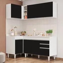 Armário de Cozinha Modulado de Canto Direito 4 Peças CP38 Balcão com T