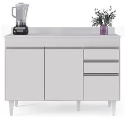 Armário de Cozinha Modulado de Canto 7 Peças CP20 Balcão com Tampo Bra