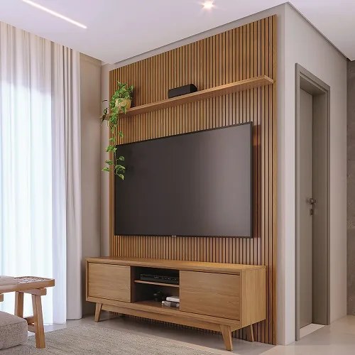 Rack Com Painel Milo Cumaru - Madetec Móveis