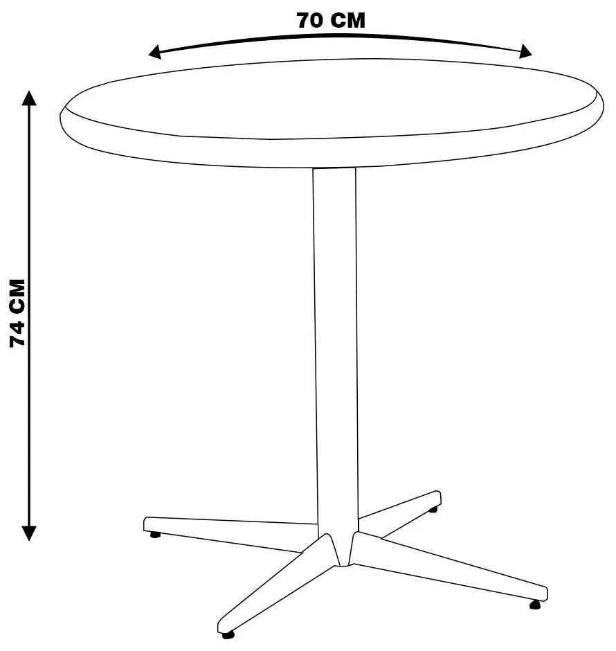 Mesa Sala de Jantar Cozinha Shery Redonda 70cm Grafite Madeira Maciça Driftwood G54 - Gran Belo