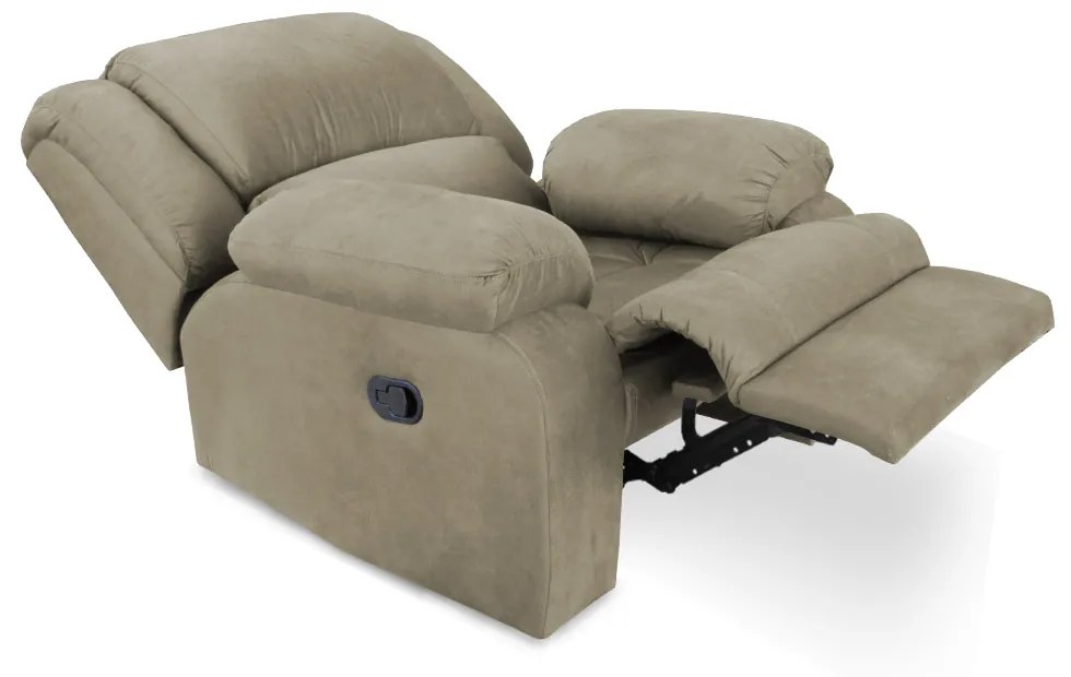 Poltrona Decorativa Magnum Reclinável Manual Suede Nude