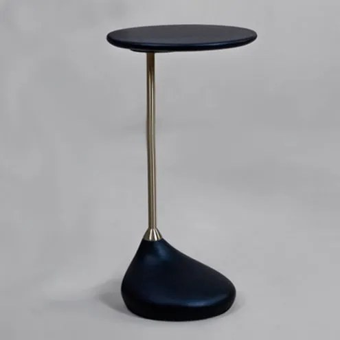 Mesa Apoio Venice Baixa Tampo Ebanizada Haste Gold - 78098 Sun House