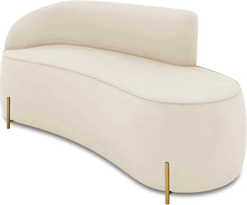 Sofá 2 Lugares Orgânico 160cm Pé Dourado Morgan Veludo/Cotelê - Bege