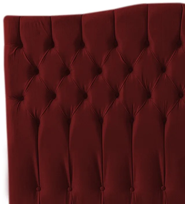 Cabeceira Cama Box Solteiro 90cm Capitonê Sofia Suede Bordô - Sheep Estofados - Vermelho escuro