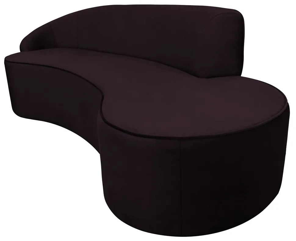 Sofá 3 Lugares Eros D07 Curvo 210cm Braço Esquerdo Veludo Roxo - D'Rossi