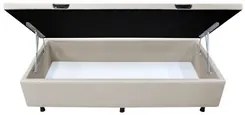 Base Box Baú para Cama Solteiro 88x188cm Liz S05 Sintético Bege - Mpoz