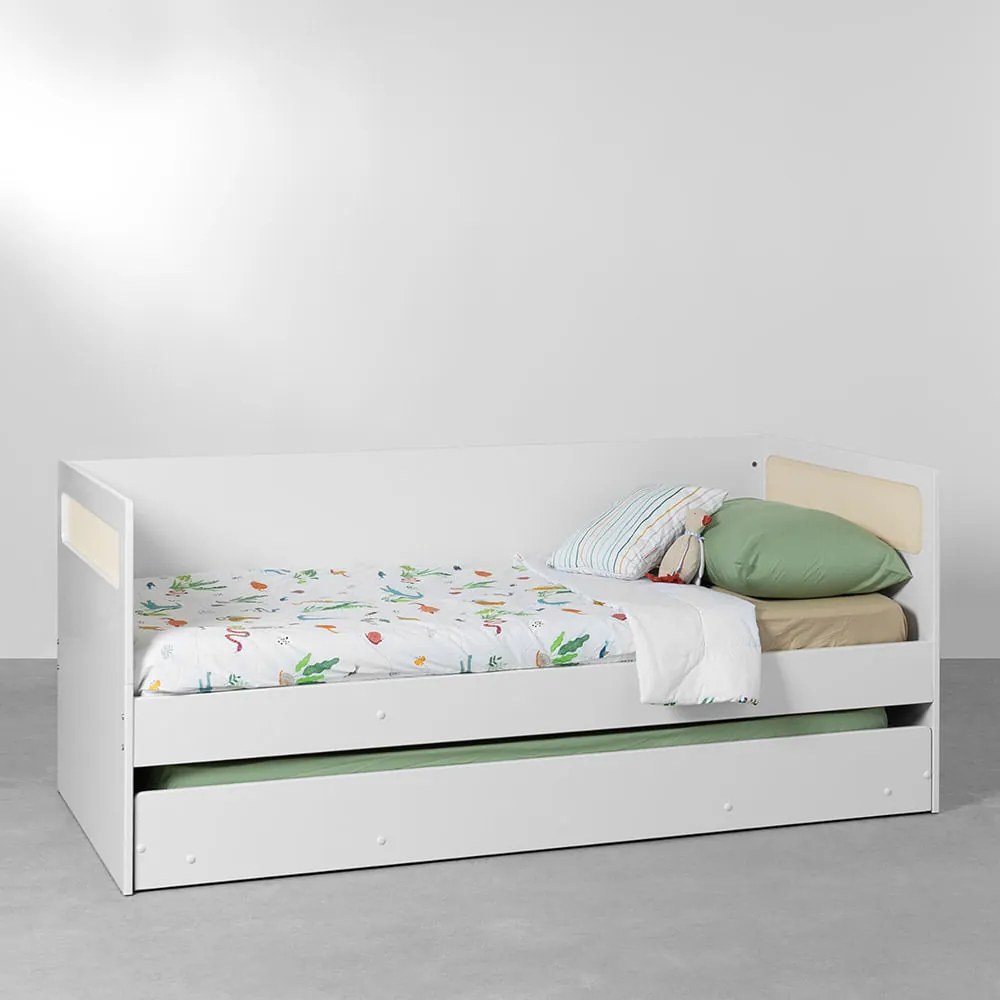 Cama Sofá Ollie com Cama Auxiliar - Branco Fosco