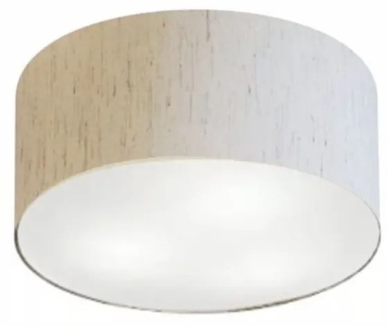 Plafon Cilíndrico Md-3010 Cúpula em Tecido 30x12cm Linho Bege - Bivolt