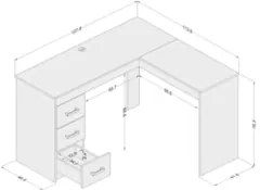 Mesa Para Escritório Escrivaninha 3 Gavetas Fênix Branco - Politorno