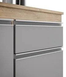 Cozinha Modulada 6 Módulos Composição 8 Castanho/Cinza - Lumil Móveis