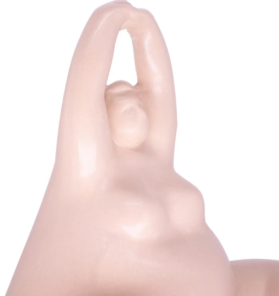 Enfeite Decorativo Yoga Rosa Em Cerâmica Estilo Nórdico 16,8 Cm - D'Rossi