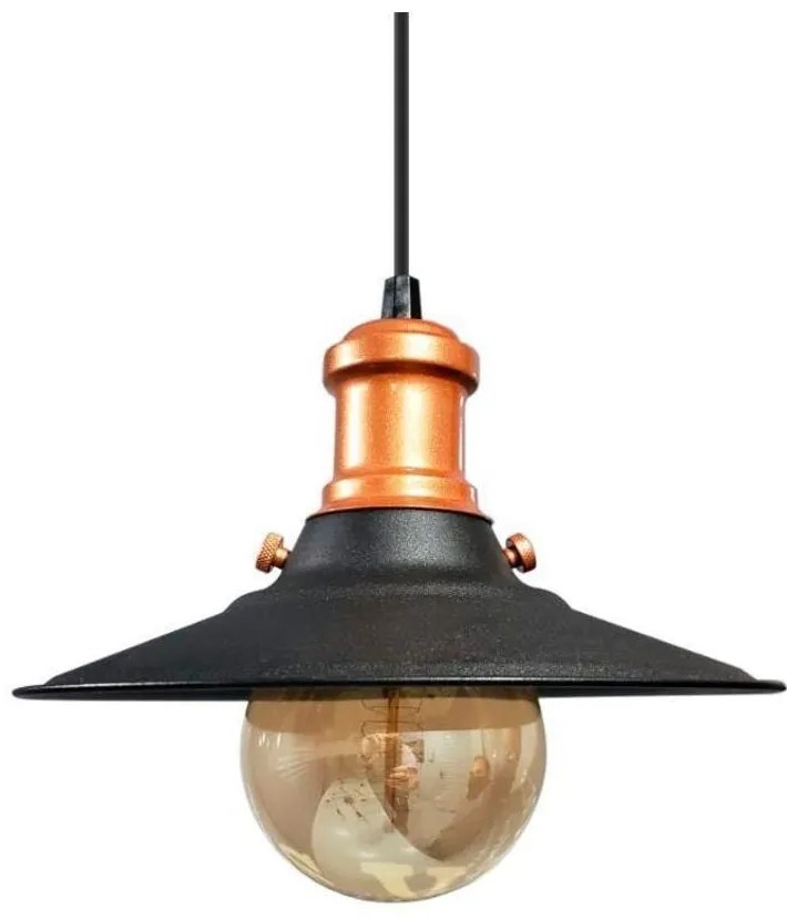 Lustre Pendente Industrial Moderno Nordic Preto Com Cobre
