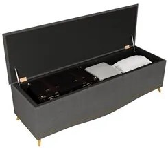 Calçadeira Baú Casal 140cm com Tachas Imperial J02 Linho Grafite - Mpo