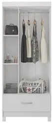 Guarda Roupa 3 Portas 1 Gaveta Prince D02 Branco - Mpozenato