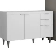 Armário de Cozinha CP03 Para Pia 120cm Pérola Z34 Branco    - Mpozenat