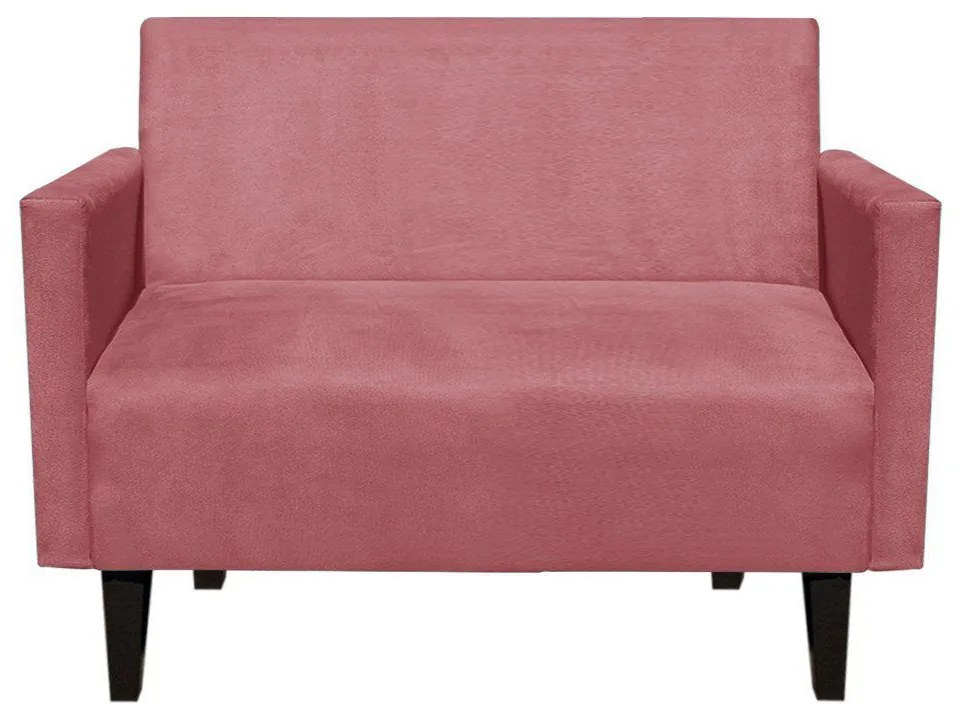 Namoradeira Jade 02 Lugares Suede Rose Pés Chanfrado Tabaco - D'Rossi