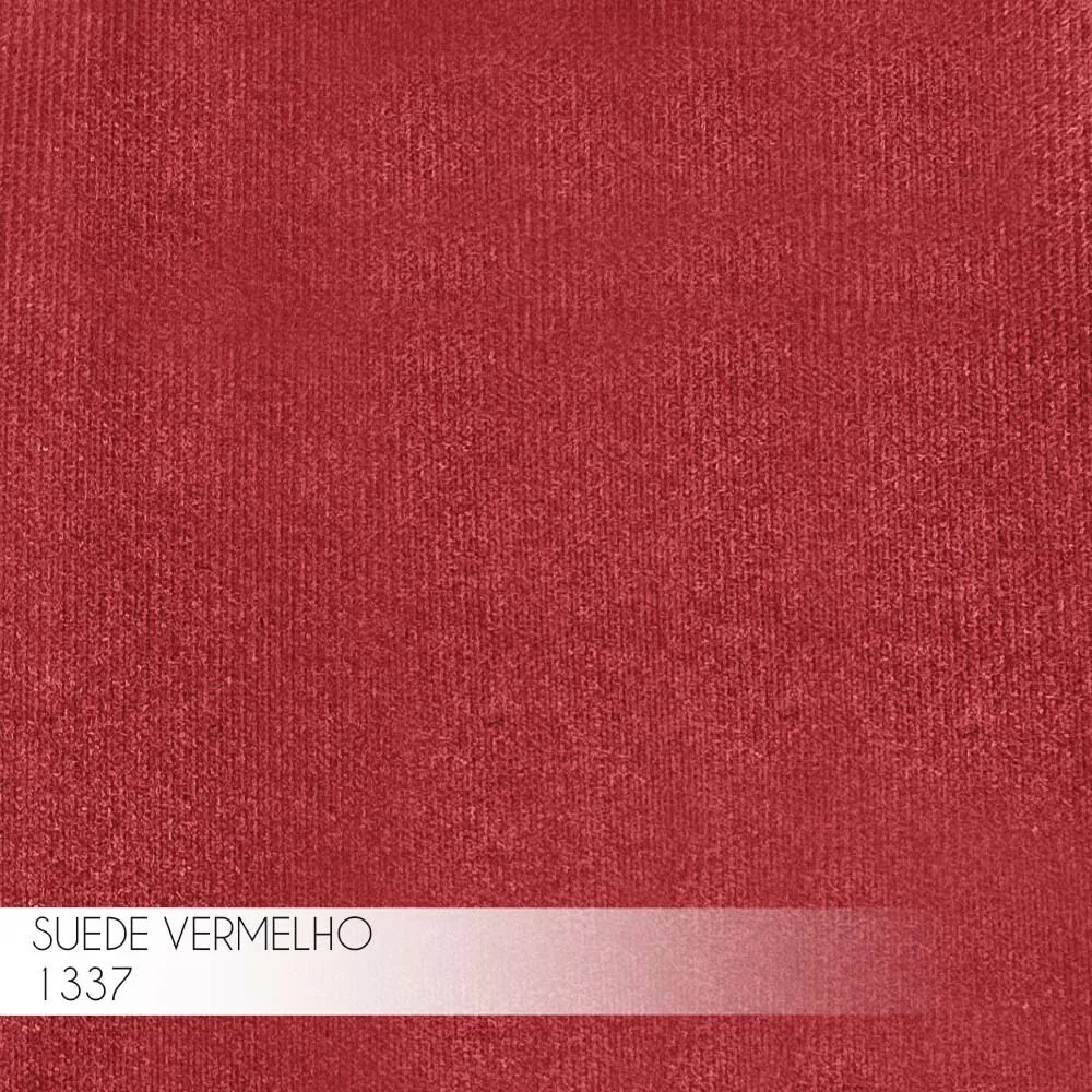 Kit 2 Banqueta Decorativa Rubel Base Preta Suede Vermelho G41 - Gran Belo