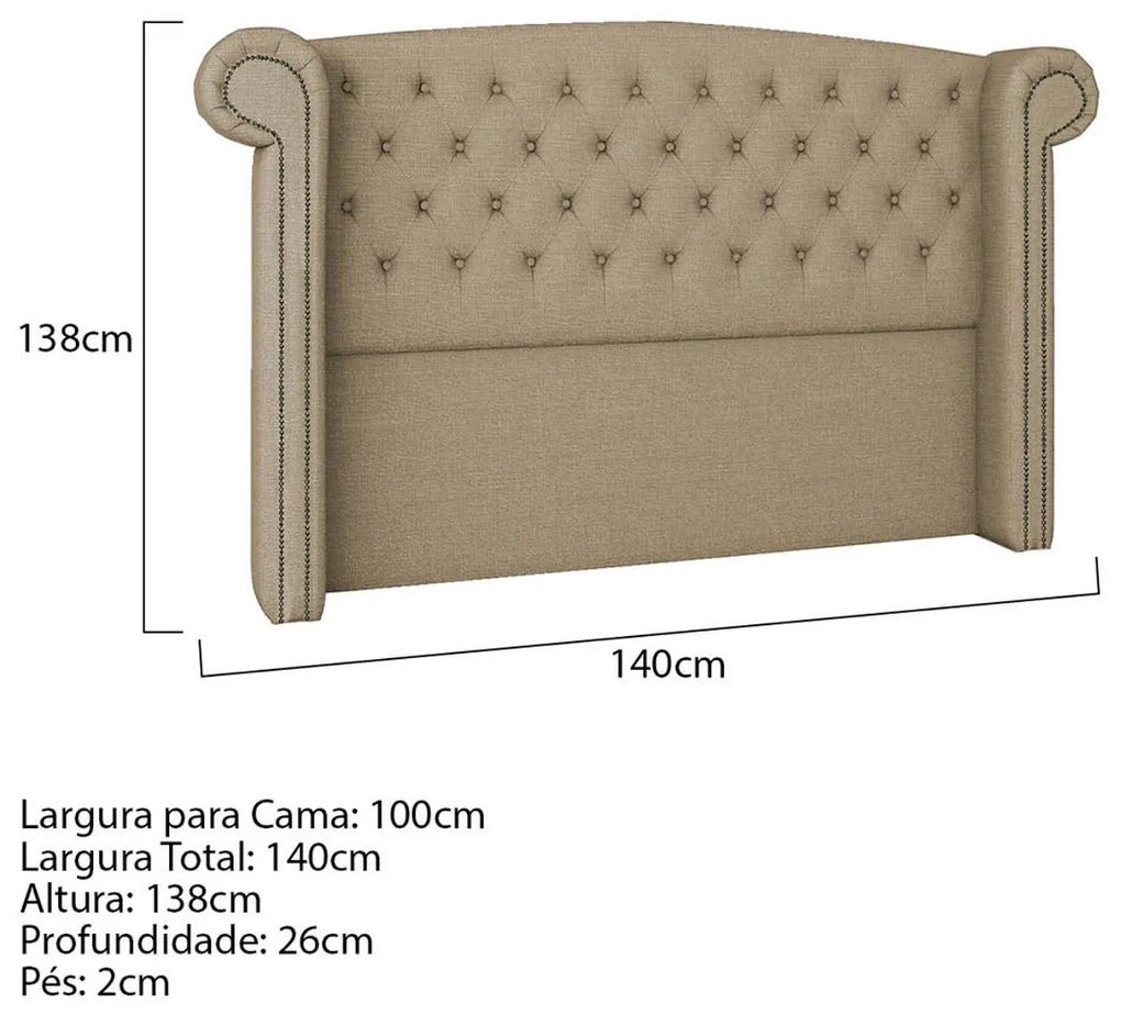 Cabeceira Solteiro Lyon P04 100 cm Suede - ADJ Decor