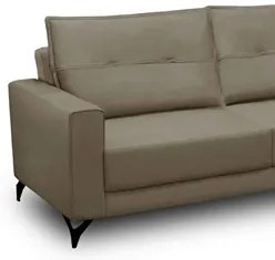 Sofá 4 Lugares com Chaise Direito 265cm Soreh F05 Veludo Castor - Mpoz