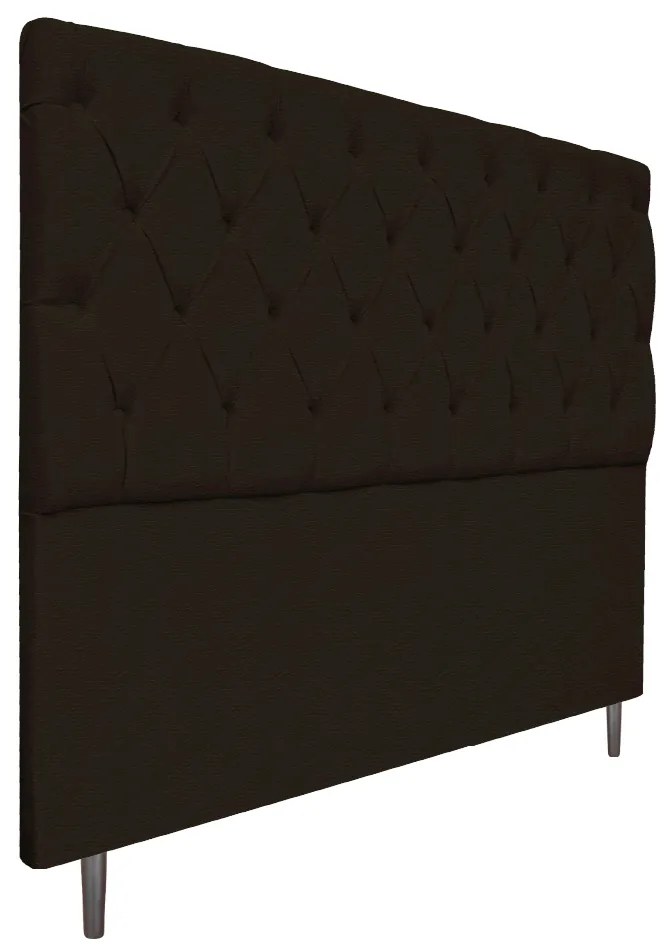 Cabeceira Estofada Liverpool 140 cm Casal Corano Marrom - ADJ Decor