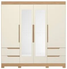 Guarda Roupa Casal 212cm com Espelho Vivacce Off/Freijó - Albatroz
